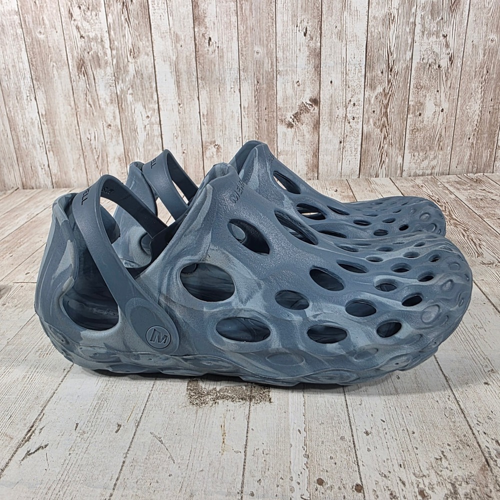 Merrell Hydro Moc Blue Grey Marble Water Shoes Clogs Womens 9 Mens 7.5